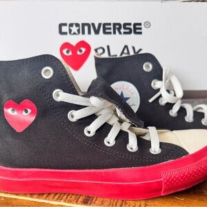 RARE CONVERSE x COMME des GARÇONS PLAY high top Red and Black
